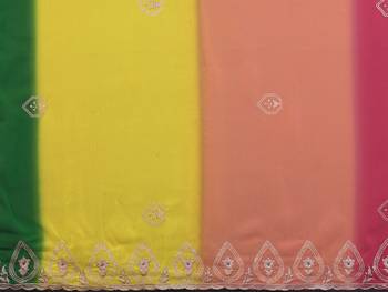  georgette silk blend saree with embroidered blouse 4