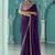Purple glass tissue embroidery & sequence work designer saree