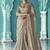 Beige glass tissue embroidery & sequence work designer saree