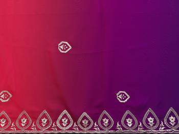  georgette silk blend saree with embroidered blouse 4