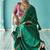 Green glass tissue embroidery & sequence work designer saree