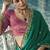 Green glass tissue embroidery & sequence work designer saree