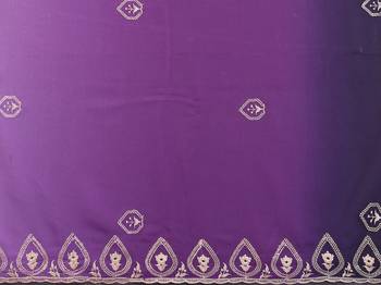 georgette silk blend saree with embroidered blouse 4