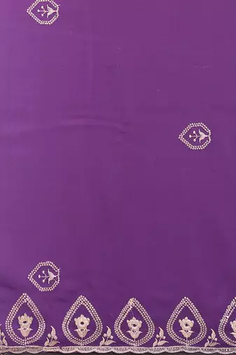  georgette silk blend saree with embroidered blouse