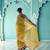 Mustard glass tissue embroidery & sequence work designer saree