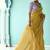 Mustard glass tissue embroidery & sequence work designer saree