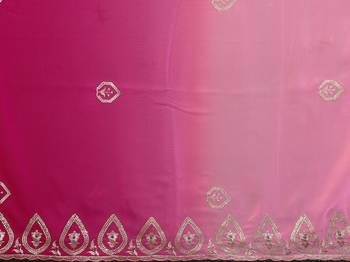  georgette silk blend saree with embroidered blouse 4