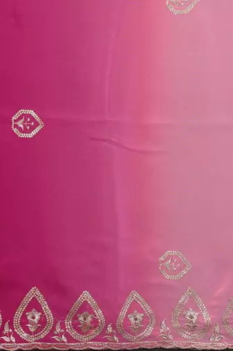  georgette silk blend saree with embroidered blouse