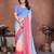 heavy georgette silk saree with embroidered blouse