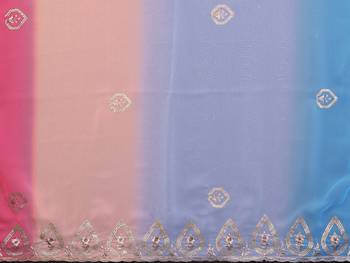  georgette silk blend saree with embroidered blouse 4
