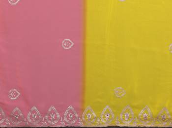  georgette silk blend saree with embroidered blouse 4