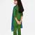 Green embroidered cotton kurta set