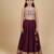 Burgundy embroidered cotton lehenga set