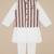 White printed cotton nehru jacket set