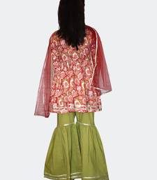 Multicolor embroidered cotton sharara set