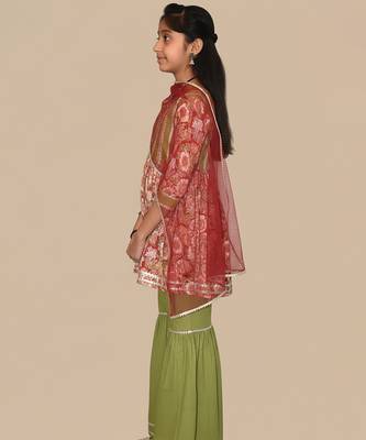 Multicolor embroidered cotton sharara set 4