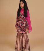 Multicolor embroidered cotton sharara set