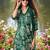 emerald green printed silk co-ord set for daywear