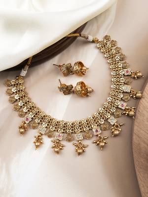 Heritage mint bandhai design necklace set 1