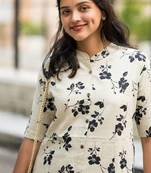 Jaipuri Cream Blossom Cotton Coord Set