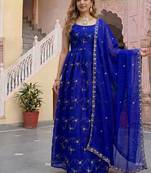 Designer fandy silk gown with dupatta