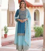 Chinon silk salwar suit dupatta