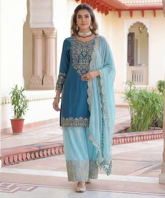 Chinon silk salwar suit dupatta 2