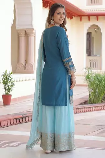 Chinon silk salwar suit dupatta