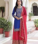 Chinon silk salwar suit dupatta