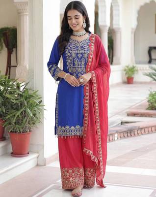 Chinon silk salwar suit dupatta 2