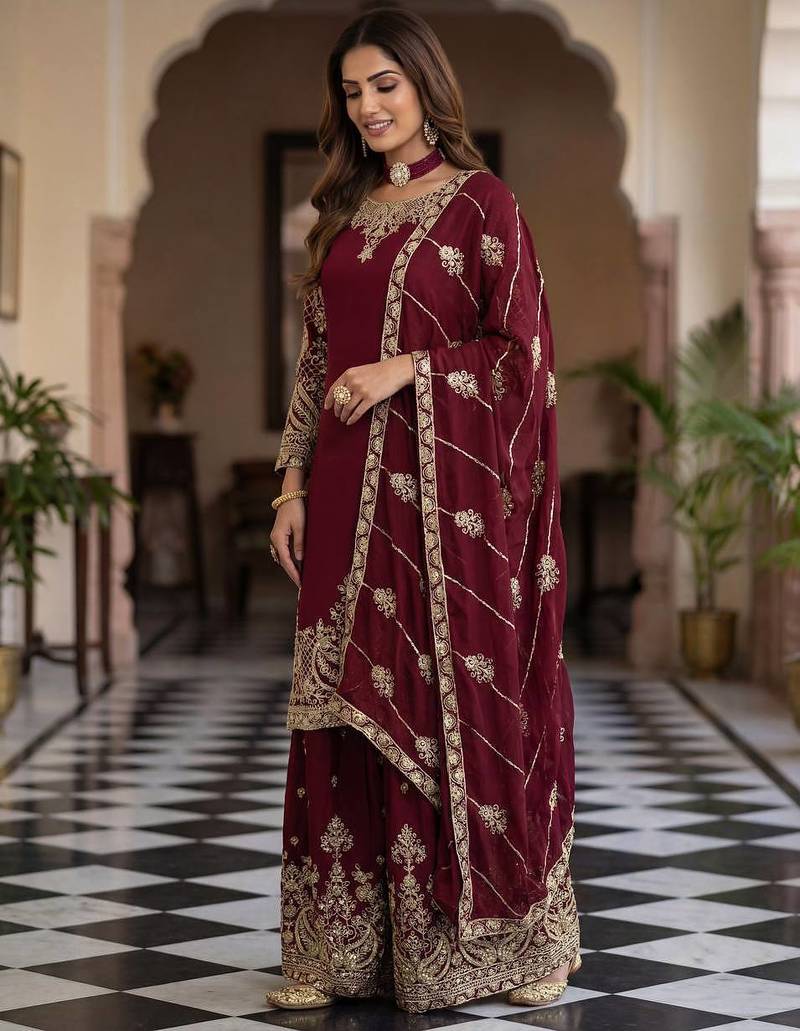 Designer ready to wear salwar suit dupatta for women