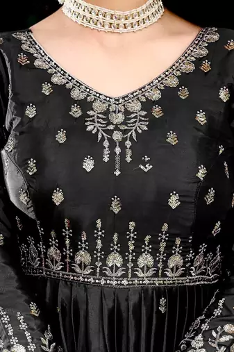American silk gown with dupatta