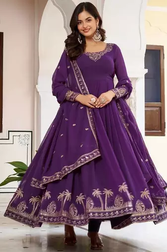 Faux georgettegown with dupatta