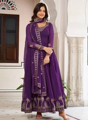 Faux georgettegown with dupatta 4