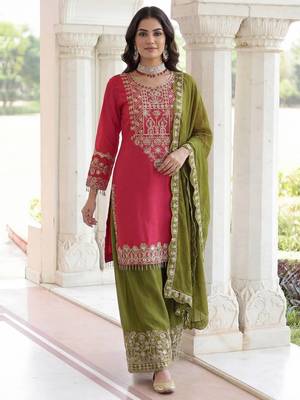 Chinon silk salwar suit dupatta 2