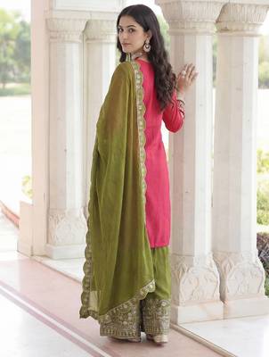 Chinon silk salwar suit dupatta 4