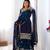 Blue Faux Georgette Embroidery Sharara Set