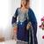 Blue Faux Georgette Embroidery Sharara Set