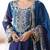 Blue Faux Georgette Embroidery Sharara Set
