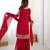 Red Faux Georgette Embroidery Sharara Set