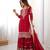 Red Faux Georgette Embroidery Sharara Set