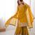 Yellow Faux Georgette Embroidery Sharara Set