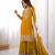 Yellow Faux Georgette Embroidery Sharara Set