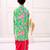 fullsleeves floral printed kurta with dhoti - seagreen & pink