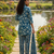 blue printed silk co-ord set for casual & brunch