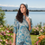 blue printed silk co-ord set for smart casual wear