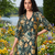 dark green floral printed silk co-ord set