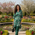 emerald green printed silk co-ord set for daywear