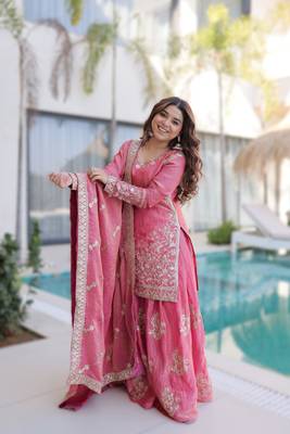 pink ready-made top-sharara-dupatta 3