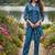 deep teal blue silk co-ord set for travel & day out